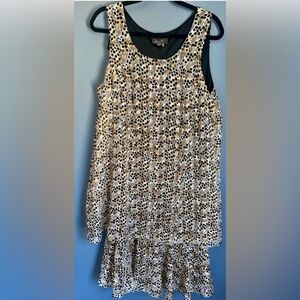 2PC Animal Print Shift Dress & Cardigan Set Size 16W Matching Set